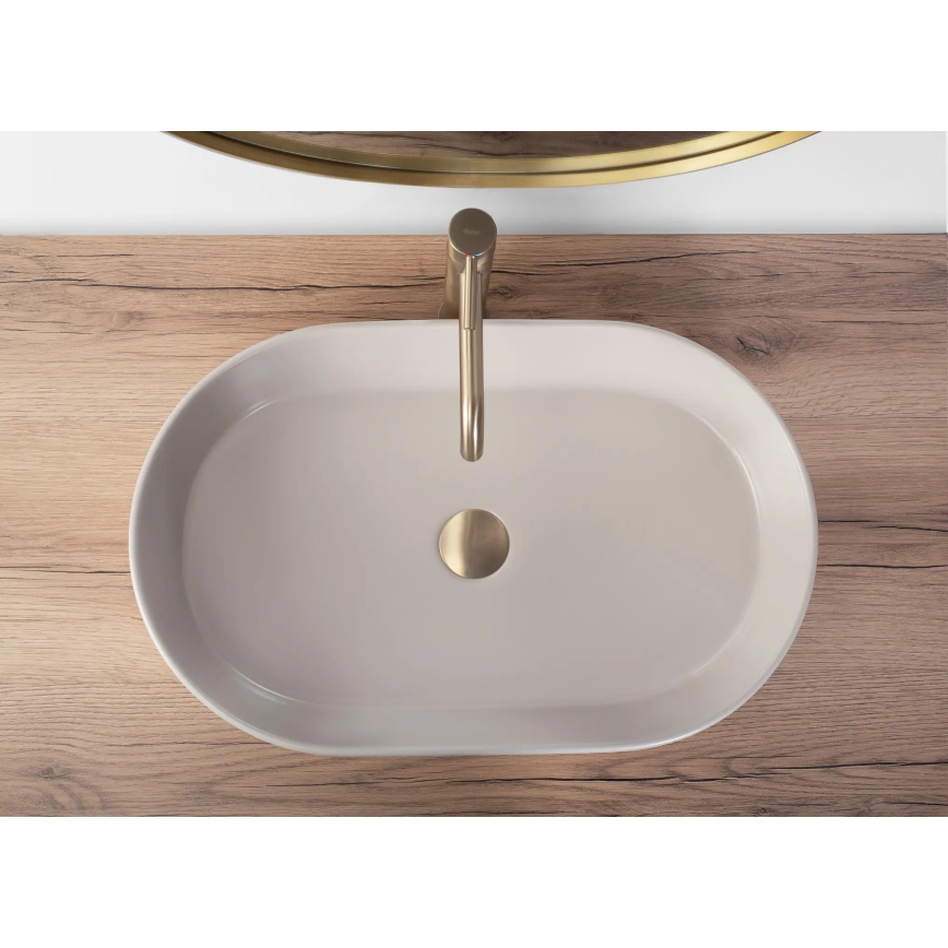 REA-U9661 - Lavatório de bancada NADIA 38,5x61 cm cerâmica/bege