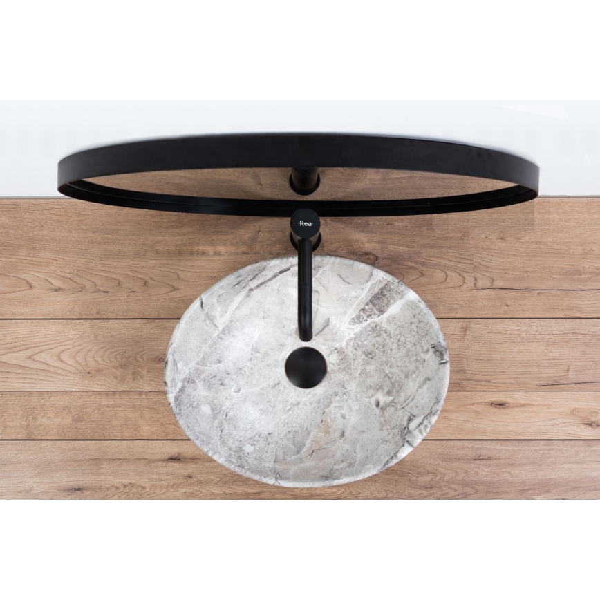 REA-U9908 - Lavatório de sobrepor SOFIA 34,5x41 cm cerâmica/imitação de pedra