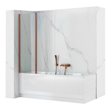 REA-W5696 - Painel dobrável para banheira AGAT 140x80 cm cobre escovado/vidro transparente