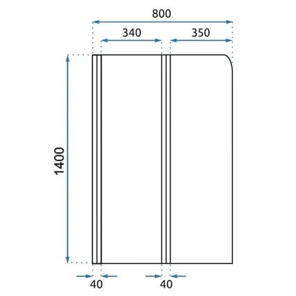 REA-W5696 - Painel dobrável para banheira AGAT 140x80 cm cobre escovado/vidro transparente