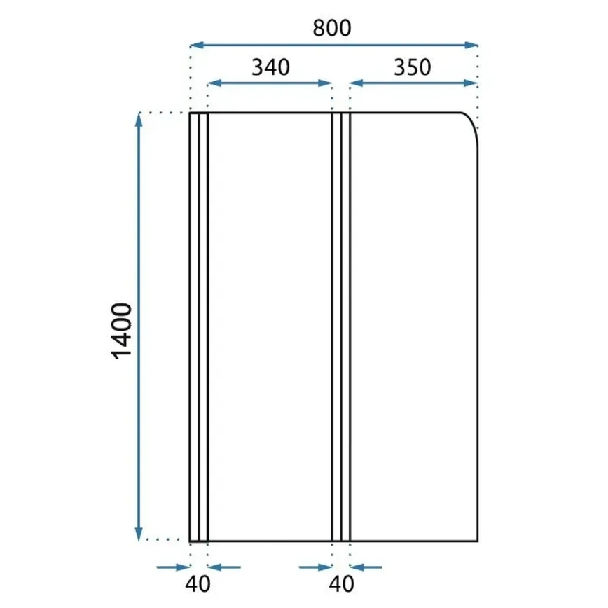 REA-W5696 - Painel dobrável para banheira AGAT 140x80 cm cobre escovado/vidro transparente