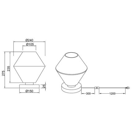 Reality - Candeeiro de mesa TRENTO 1xE27/40W/230V