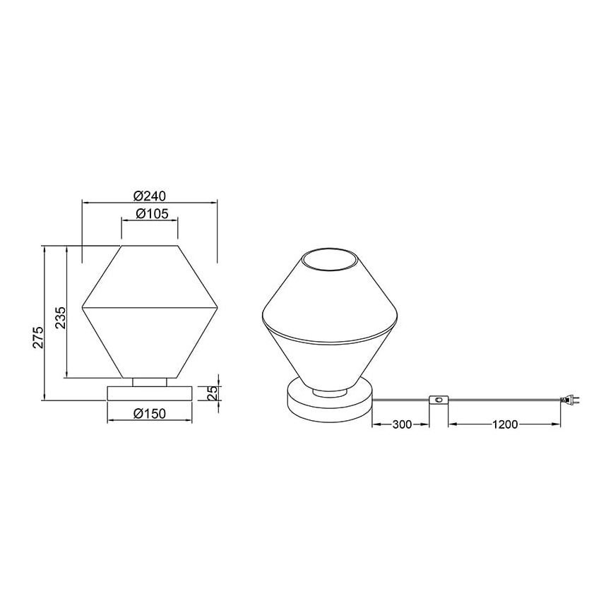 Reality - Candeeiro de mesa TRENTO 1xE27/40W/230V