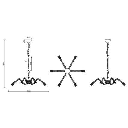 Reality - Candelabro suspenso ALVA 6xE27/10W/230V