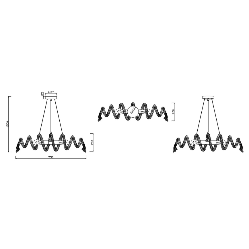 Reality - Candelabro suspenso ARI 2xE27/10W/230V
