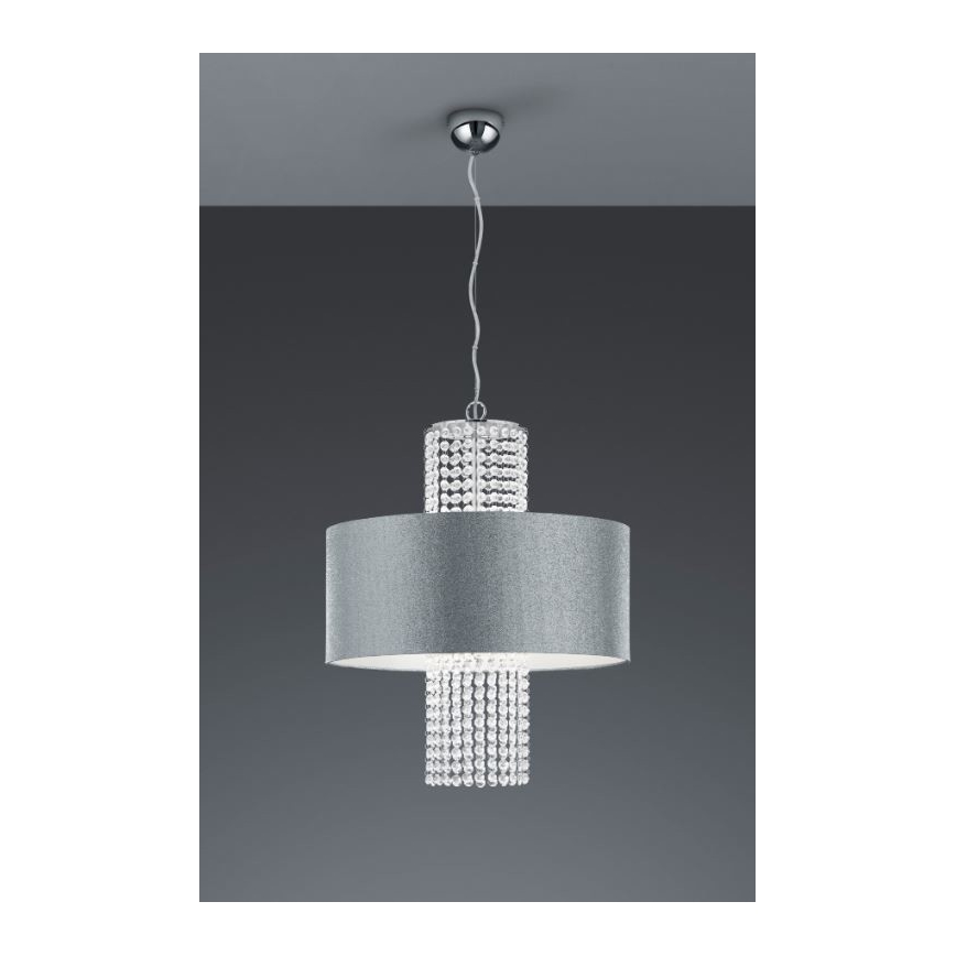 Reality - Candelabro suspenso KING 3xE14/28W/230V prateado