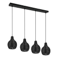 Reality - Lustre com cabo SPROUT 4xE14/30W/230V preto/rattan