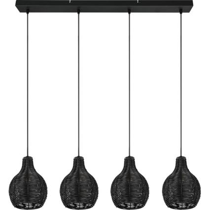 Reality - Lustre com cabo SPROUT 4xE14/30W/230V preto/rattan