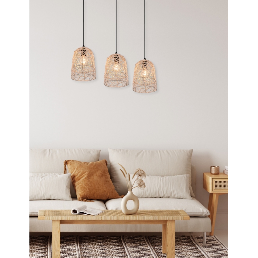 Reality - Lustre suspenso com cabo LOVIS 3xE27/40W/230V preto