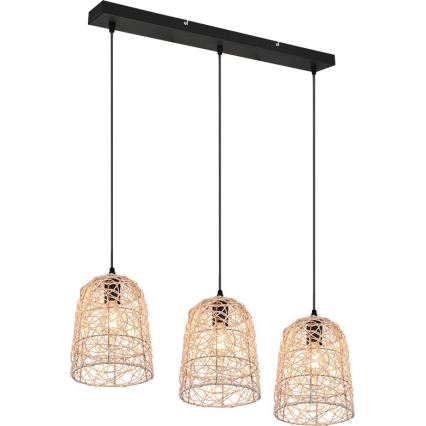 Reality - Lustre suspenso com cabo LOVIS 3xE27/40W/230V preto
