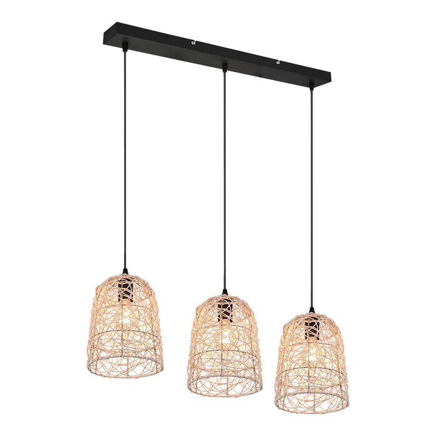 Reality - Lustre suspenso com cabo LOVIS 3xE27/40W/230V preto