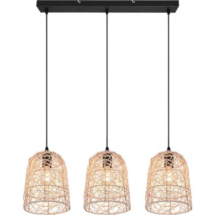 Reality - Lustre suspenso com cabo LOVIS 3xE27/40W/230V preto