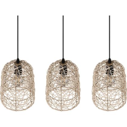 Reality - Lustre suspenso com cabo LOVIS 3xE27/40W/230V preto