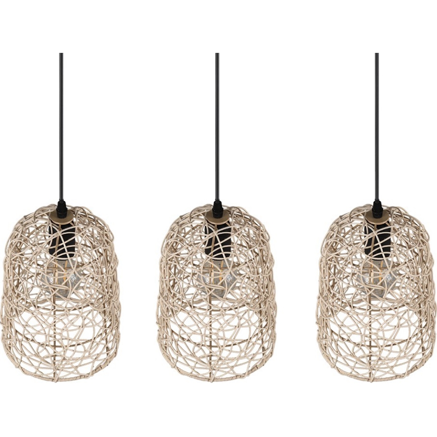 Reality - Lustre suspenso com cabo LOVIS 3xE27/40W/230V preto