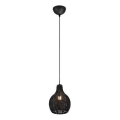 Reality - Lustre suspenso por cabo SPROUT 1xE14/40W/230V preto/rattan