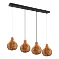 Reality - Lustre suspenso por cabo SPROUT 3xE14/40W/230V castanho/rattan