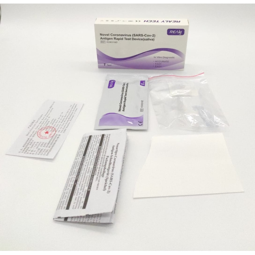 RealyTech - Teste rápido de Antigénio com amostra de saliva COVID-19 1pc