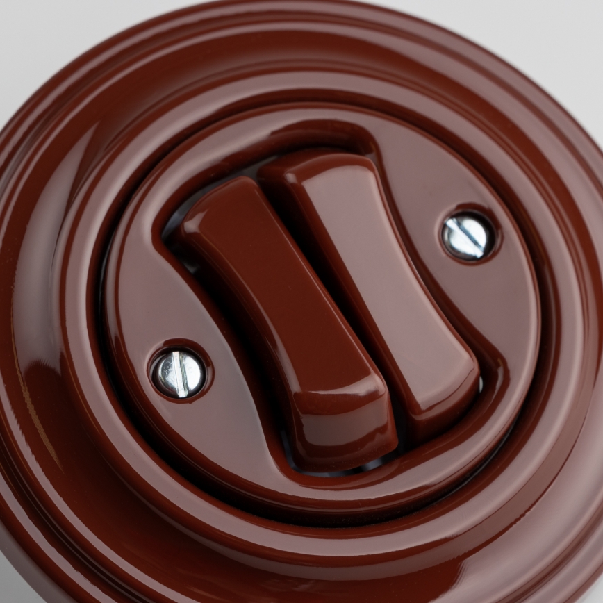 Reblig - Botão duplo retro com moldura castanha