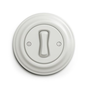 Reblig - Botão retro com moldura em cerâmica branca