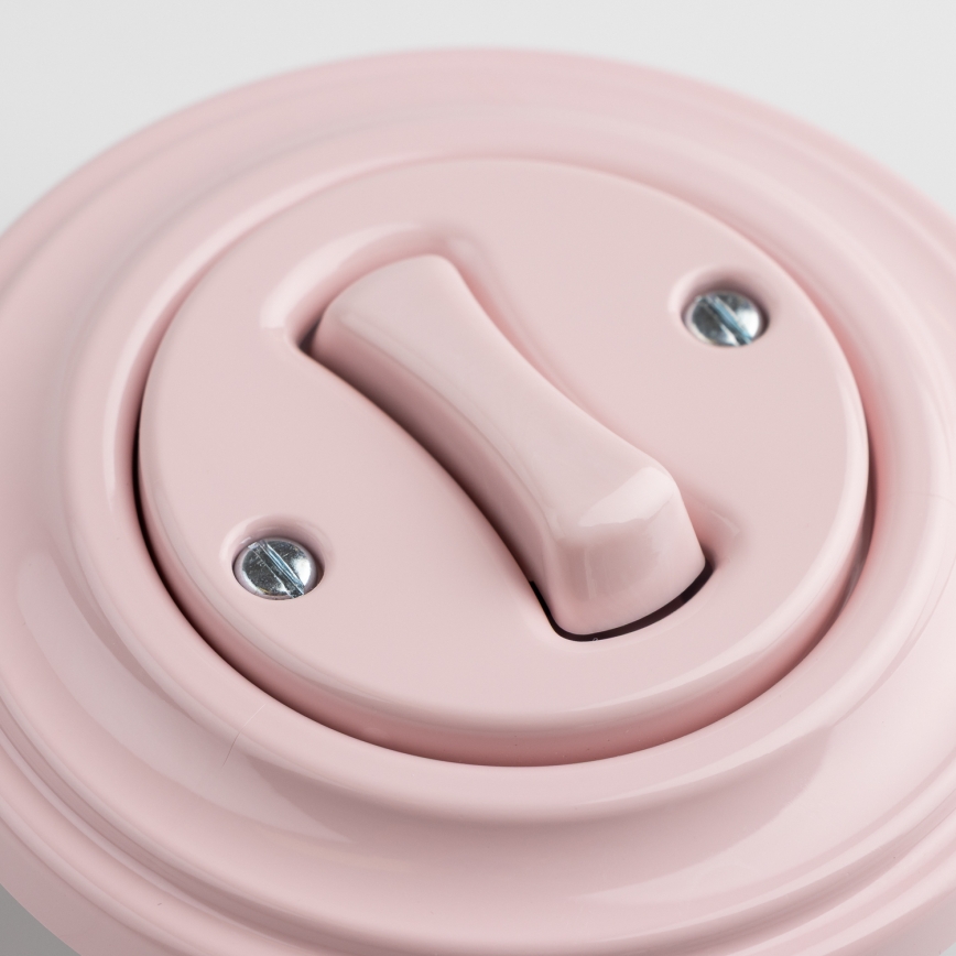 Reblig - Botão retro com moldura em rosa antigo