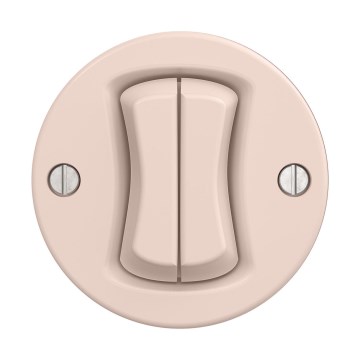 Reblig - Botão retro duplo sem moldura rosa vintage