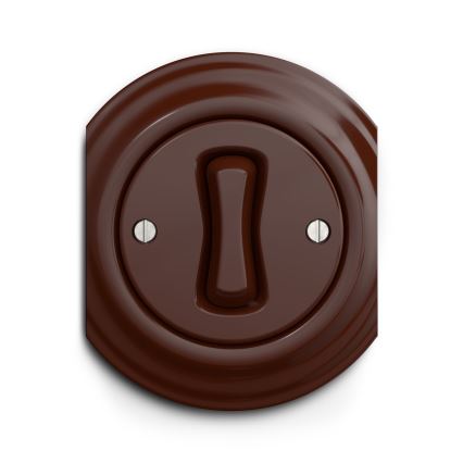 Reblig - Botão retro sem moldura, castanho