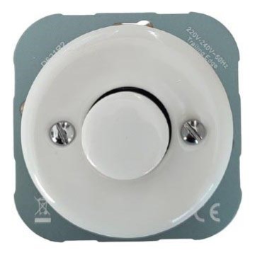 Reblig - Dimmer retro em porcelana sem moldura 250V/10A branco