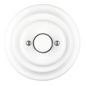 Reblig - Dimmer rotativo retro em porcelana com moldura 250V/10A branco