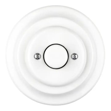 Reblig - Dimmer rotativo retro em porcelana com moldura 250V/10A branco