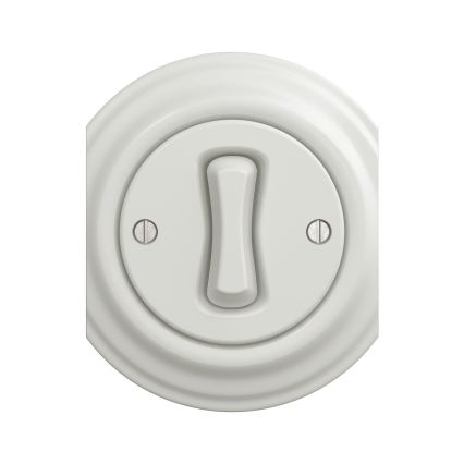 Reblig - Interruptor cruzado retro sem moldura n.º 7 branco cerâmico