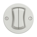 Reblig - Interruptor de duas teclas retro sem moldura em cerâmica branca
