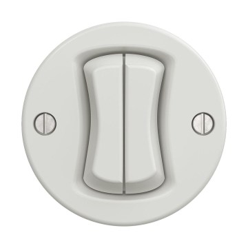 Reblig - Interruptor de duas teclas retro sem moldura em cerâmica branca