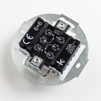 Reblig - Interruptor de escada retro duplo sem moldura n.º 6+6 bege