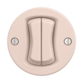 Reblig - Interruptor de escada retro duplo sem moldura n.º 6+6 rosa antigo