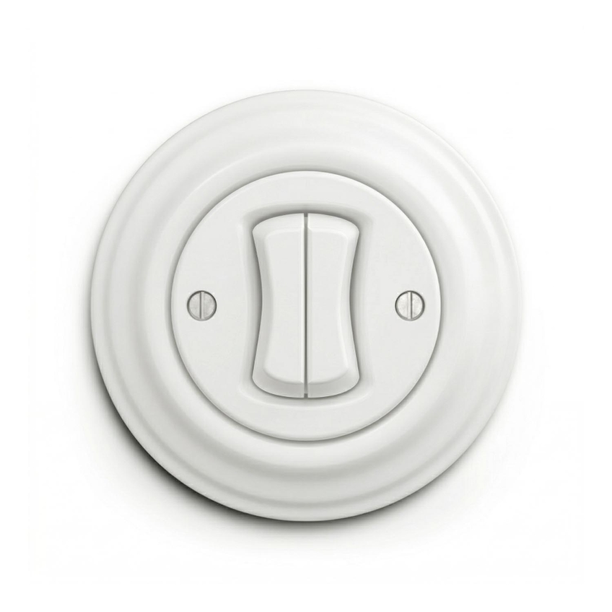Reblig - Interruptor duplo retro com moldura branco neve