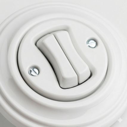 Reblig - Interruptor duplo retro com moldura branco neve
