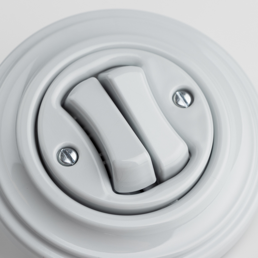 Reblig - Interruptor duplo retro com moldura cinzenta