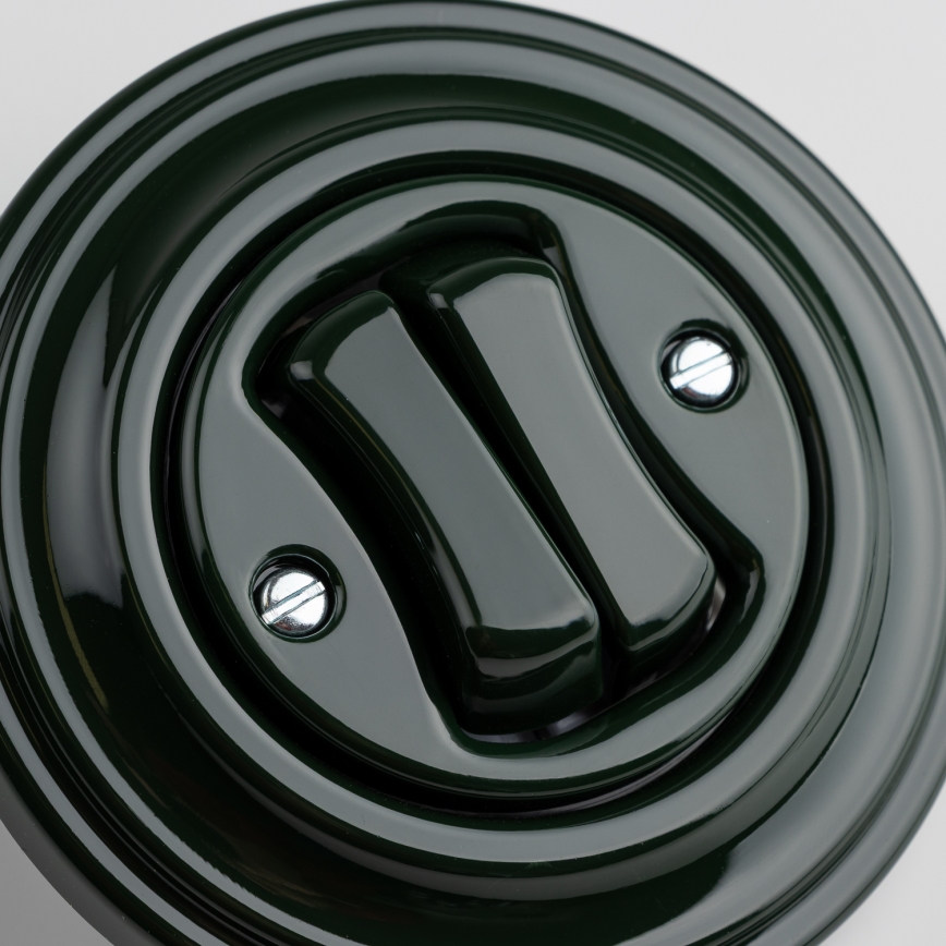 Reblig - Interruptor duplo retro com moldura verde