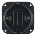Reblig - Interruptor duplo retro de porcelana sem moldura n.º 5, preto
