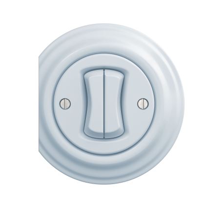 Reblig - Interruptor duplo retro sem moldura, azul