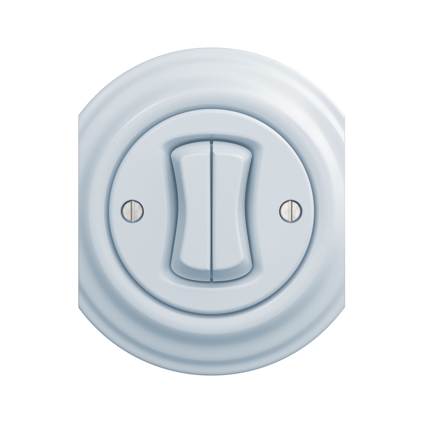 Reblig - Interruptor duplo retro sem moldura, azul