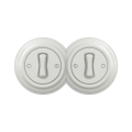Reblig - Interruptor duplo unipolar de estilo retro com moldura n.º 1, branco cerâmico