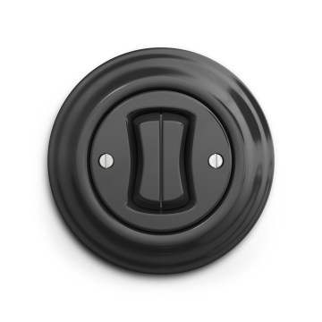 Reblig - Interruptor retro de dois botões com moldura antracite