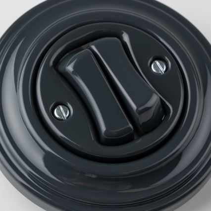 Reblig - Interruptor retro de dois botões com moldura antracite