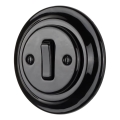 Reblig - Interruptor retro de porcelana simples com moldura n.º 1, preto