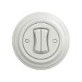 Reblig - Interruptor retro duplo para escadas com moldura n.º 6+6, branco cerâmico