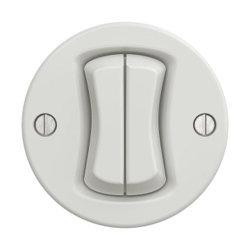 Reblig - Interruptor retro duplo para escadas sem moldura n.º 6+6, branco cerâmico