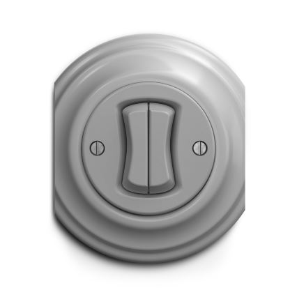 Reblig - Interruptor retro duplo para escadas sem moldura n.º 6+6 cinzento