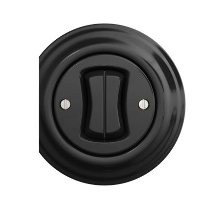 Reblig - Interruptor retro duplo para escadas sem moldura, n.º 6+6, preto