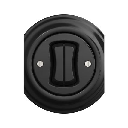 Reblig - Interruptor retro duplo para escadas sem moldura, n.º 6+6, preto